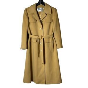 Vintage 60s 70s Camel Tan Regency Cashmere USA Ladies Union Made‎ Coat ILGWU